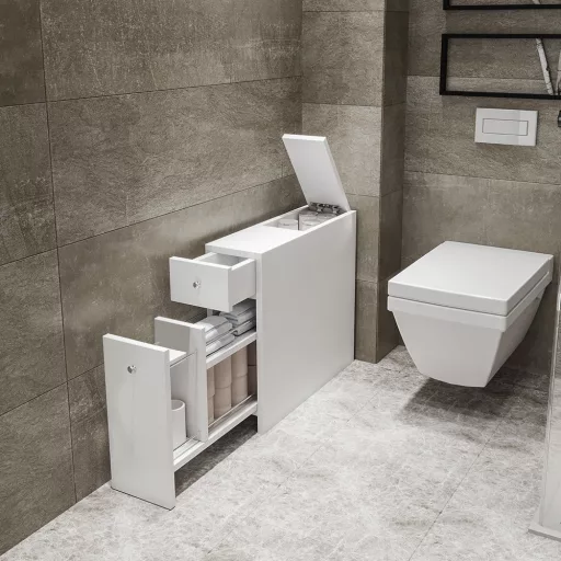 Fürdőszobaszekrény, 60x55x20cm  fehér