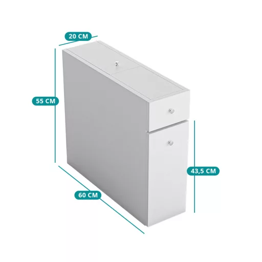 Fürdőszobaszekrény, 60x55x20cm  fehér