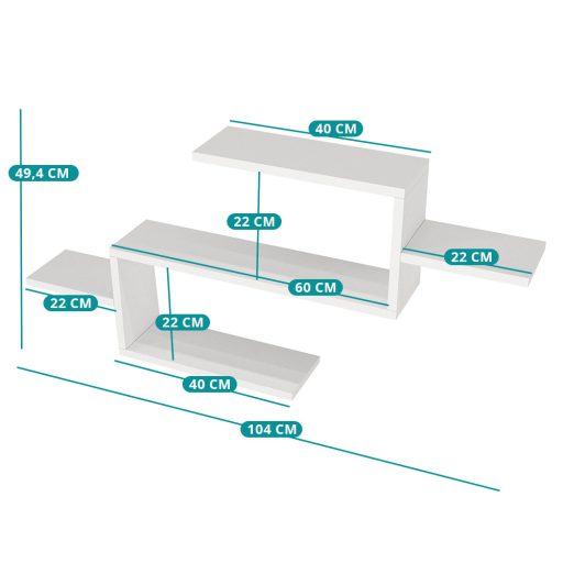 Falipolc 104x49,4x14,5cm fehér