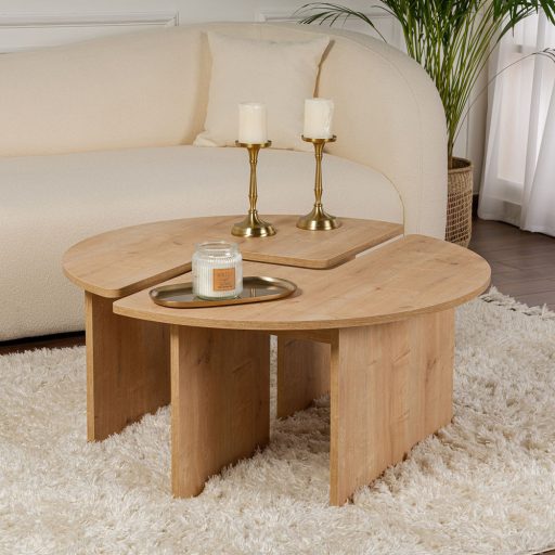 Kerek dohányzóasztal 90x41cm, tölgy