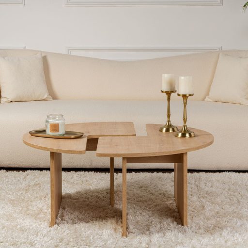 Kerek dohányzóasztal 90x41cm, tölgy