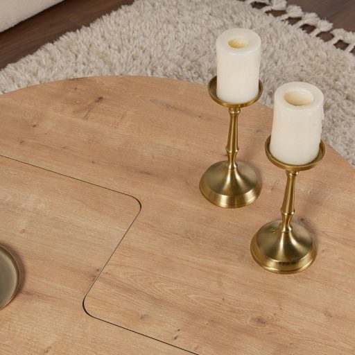 Kerek dohányzóasztal 90x41cm, tölgy