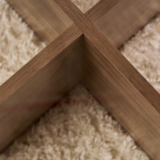 Kerek dohányzóasztal edzett üveglappal 75x35x75cm, dió