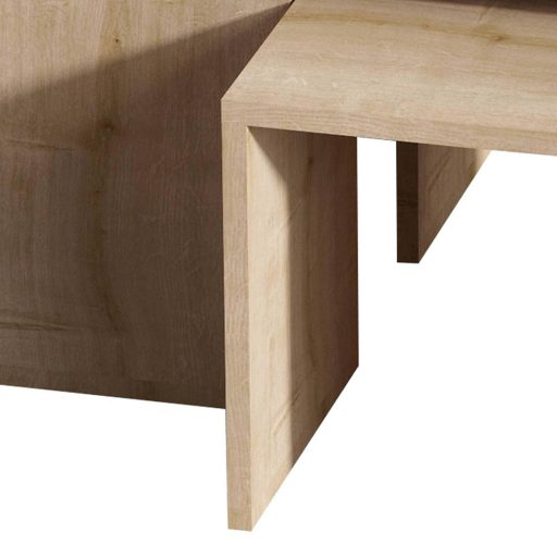 Dohányzóasztal rejtett kisasztalokkal, 5db tölgy