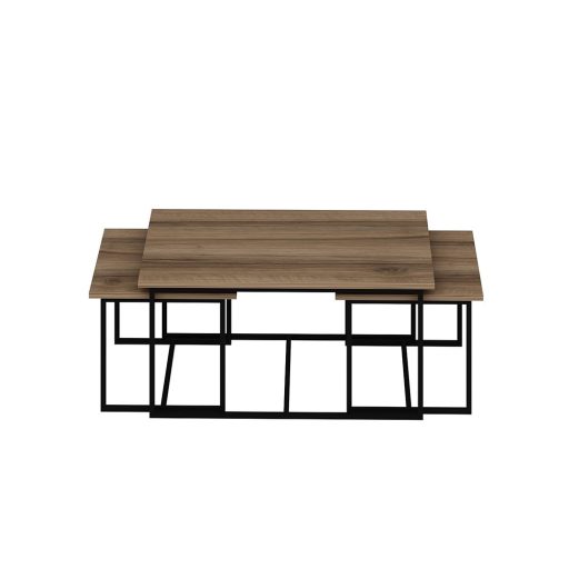 3 részes dohányzóasztal készlet, dió