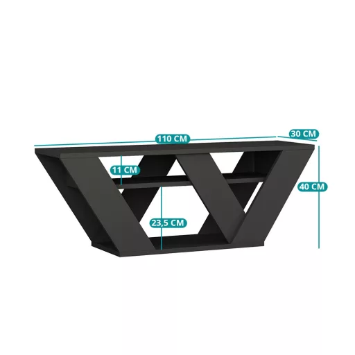 Tv asztal 110x40x30cm, antracit