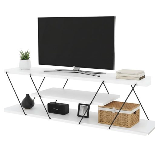 3 szintes TV állvány, fehér