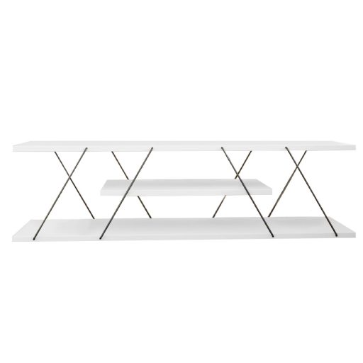 3 szintes TV állvány, fehér