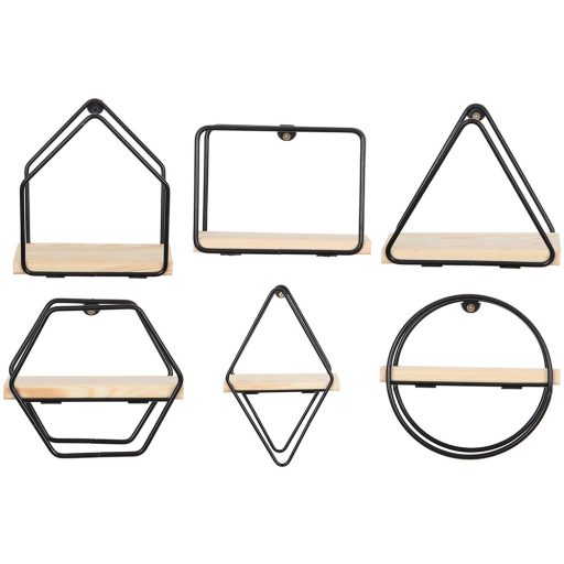 6 részes falipolc szett, fekete