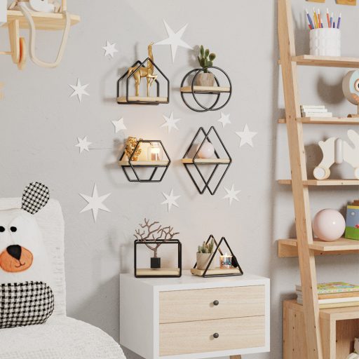 6 részes falipolc szett, fekete