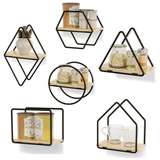 6 részes falipolc szett, fekete