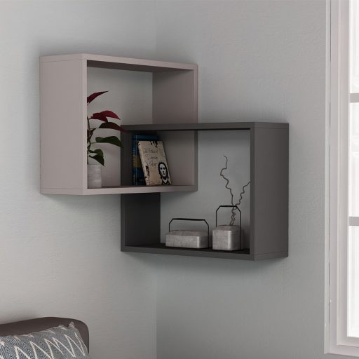 2 db-os falipolc szett, világos mokka-antracit