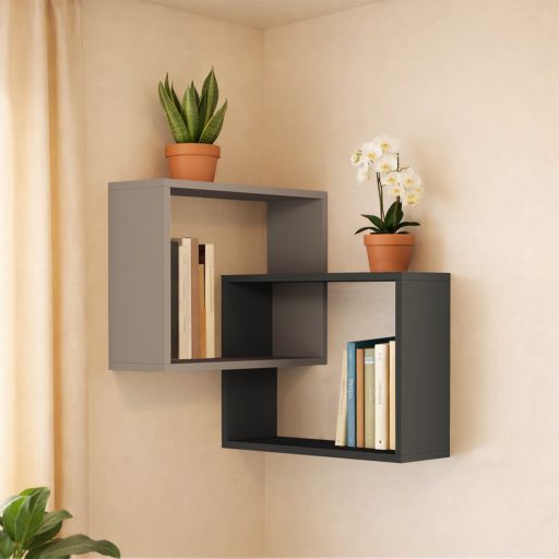 2 db-os falipolc szett, világos mokka-antracit