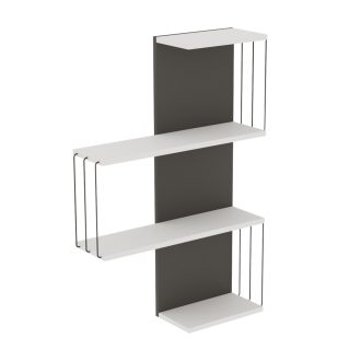 Falipolc 96x64x19cm, fehér-antracit