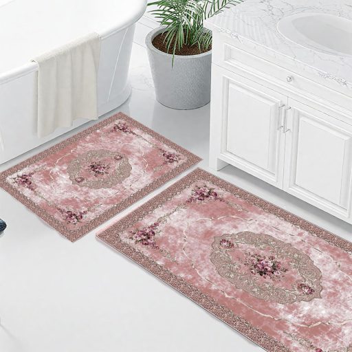 2db-os fürdőszoba szőnyeg szett, púder
