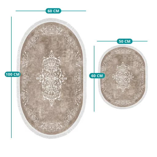 2db-os fürdőszoba szőnyeg szett, bézs