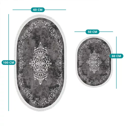 2db-os fürdőszoba szőnyeg szett, szürke