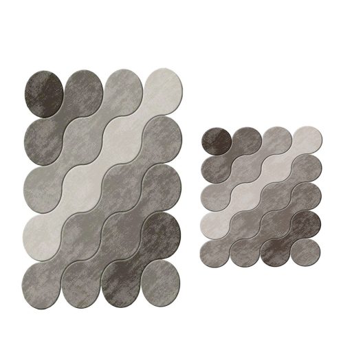 Kavics mintás fürdőszoba szőnyeg szett, barna