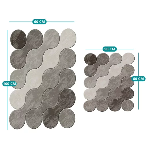 Kavics mintás fürdőszoba szőnyeg szett, barna