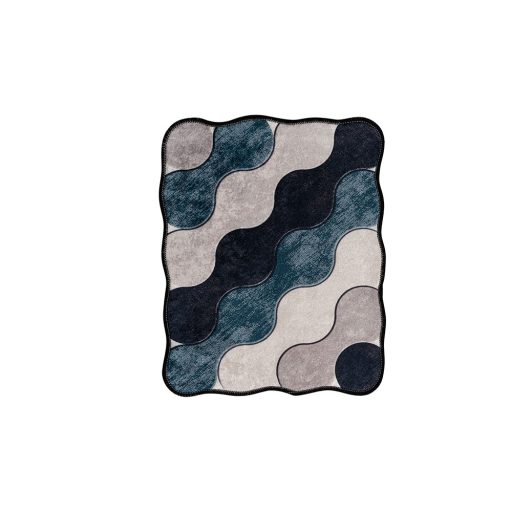 Kavics mintás fürdőszoba szőnyeg szett, kék