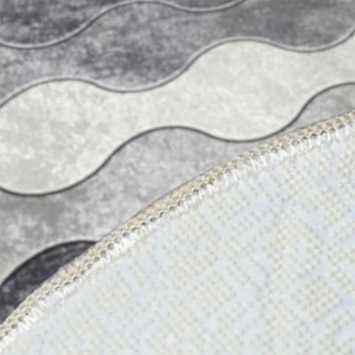 Kavics mintás fürdőszoba szőnyeg szett, szürke