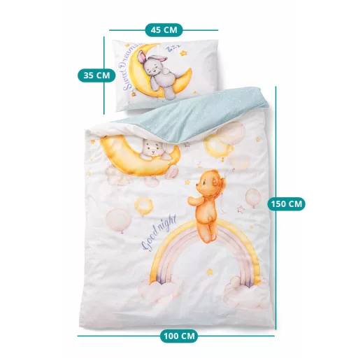 4 részes gyermek ágyneműszett 100x150cm, macis