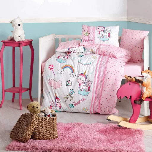 4 részes gyermek ágyneműszett 100x150cm, unikornis