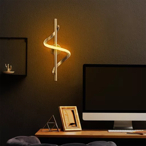 Spirál formájú LED fali lámpa