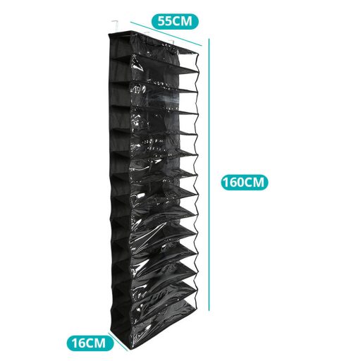 Ajtóra szerelhető cipőtároló-fekete