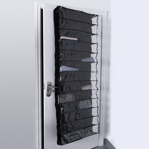 Ajtóra szerelhető cipőtároló-fekete