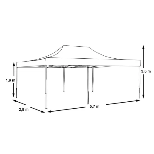 Összecsukható kerti pavilon több típusban-2,9x5,7 méteres-kék-pavilon