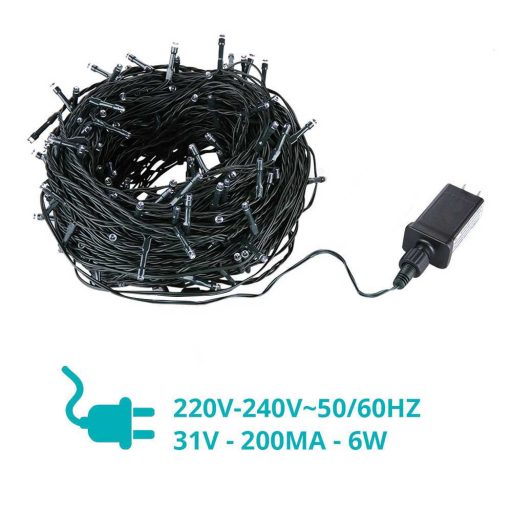 LED fényfüzér választható méretben és színben-120 LED-es-melegfehér