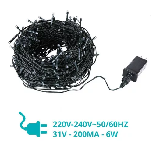 LED fényfüzér választható méretben és színben-240 LED-es-színes