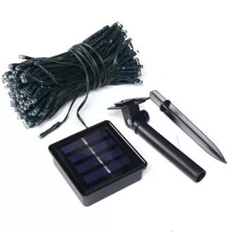 100 LED-es napelemes kerti fényfüzér-10 méteres-színes