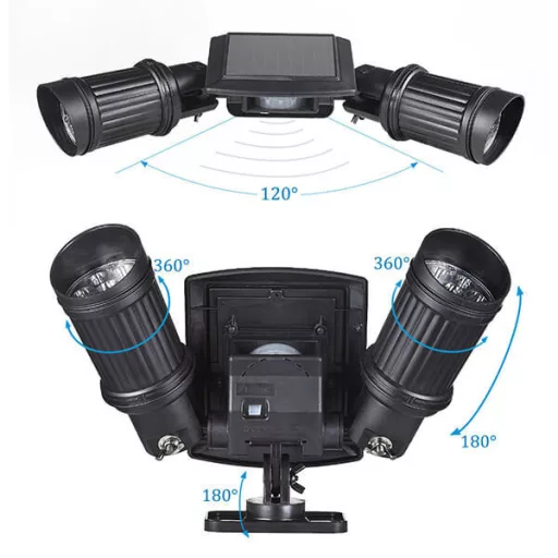 Kétágú szolár LED lámpa mozgásérzékelővel
