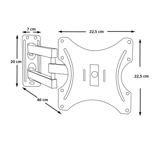 Falra rögzíthető, kihajtható TV tartó konzol, 14-42"