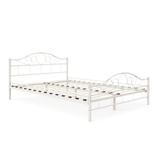 Mimi fém ágykeret ajándék ágyráccsal több méretben és színben-Fehér 160x200cm