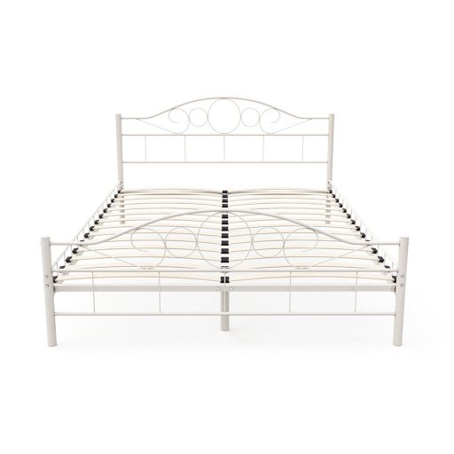 Mimi fém ágykeret ajándék ágyráccsal több méretben és színben-Fehér 160x200cm