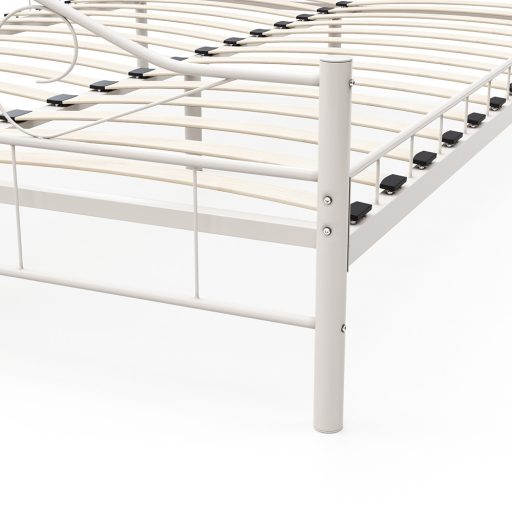 Mimi fém ágykeret ajándék ágyráccsal több méretben és színben-Fehér 160x200cm