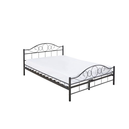 Mimi fém ágykeret ajándék ágyráccsal több méretben és színben-Fekete 140x200cm