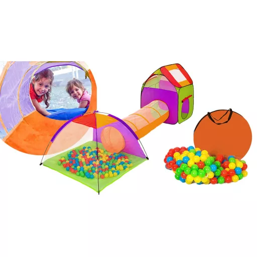 Játszósátor alagúttal, 200 db ajándék labdával