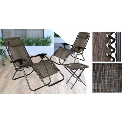 2 db zéró gravitáció kerti szék asztallal