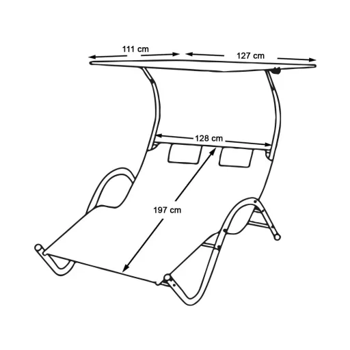 2 személyes DELUX napozóágy 3 színben-szürke
