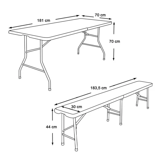 Hordozható sörpad garnitúra
