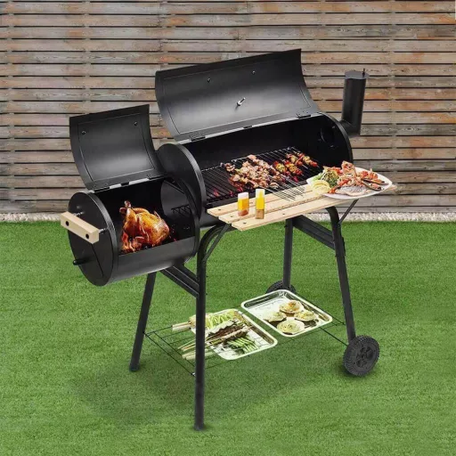 2in1 faszenes BBQ grill és smoker 
