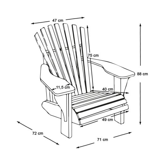 Fa kerti szék, szürke