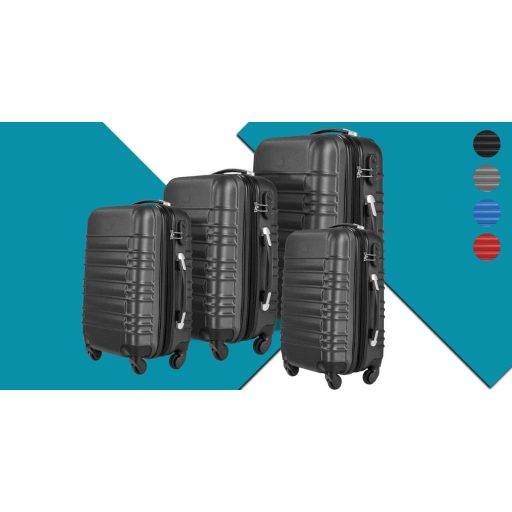 4 db-os merev falú bőrönd szett, 4 színben-kék