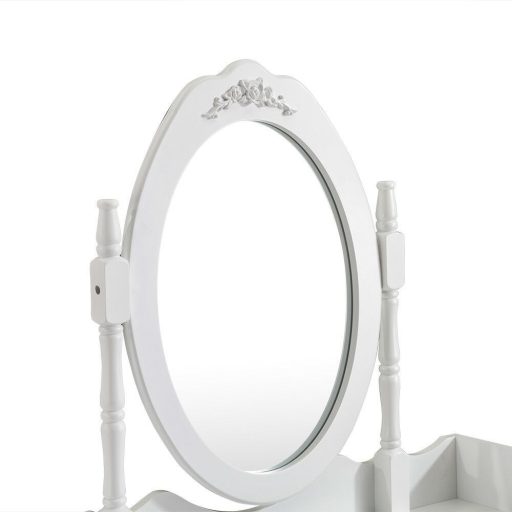 Tükrös fésülködő asztal székkel, Rome több színben-fehér