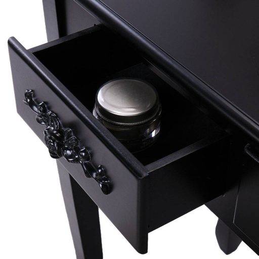 Tükrös fésülködő asztal székkel, Rome több színben-fekete