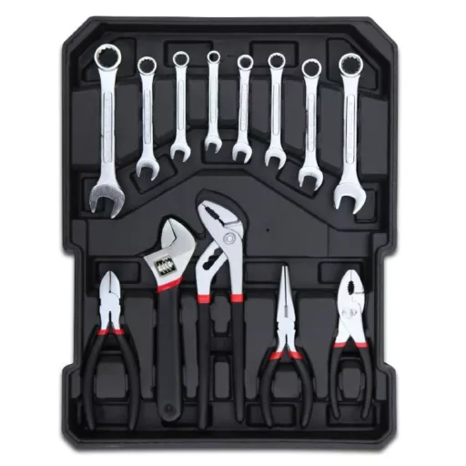 187 részes barkácskészlet gurulós bőröndben